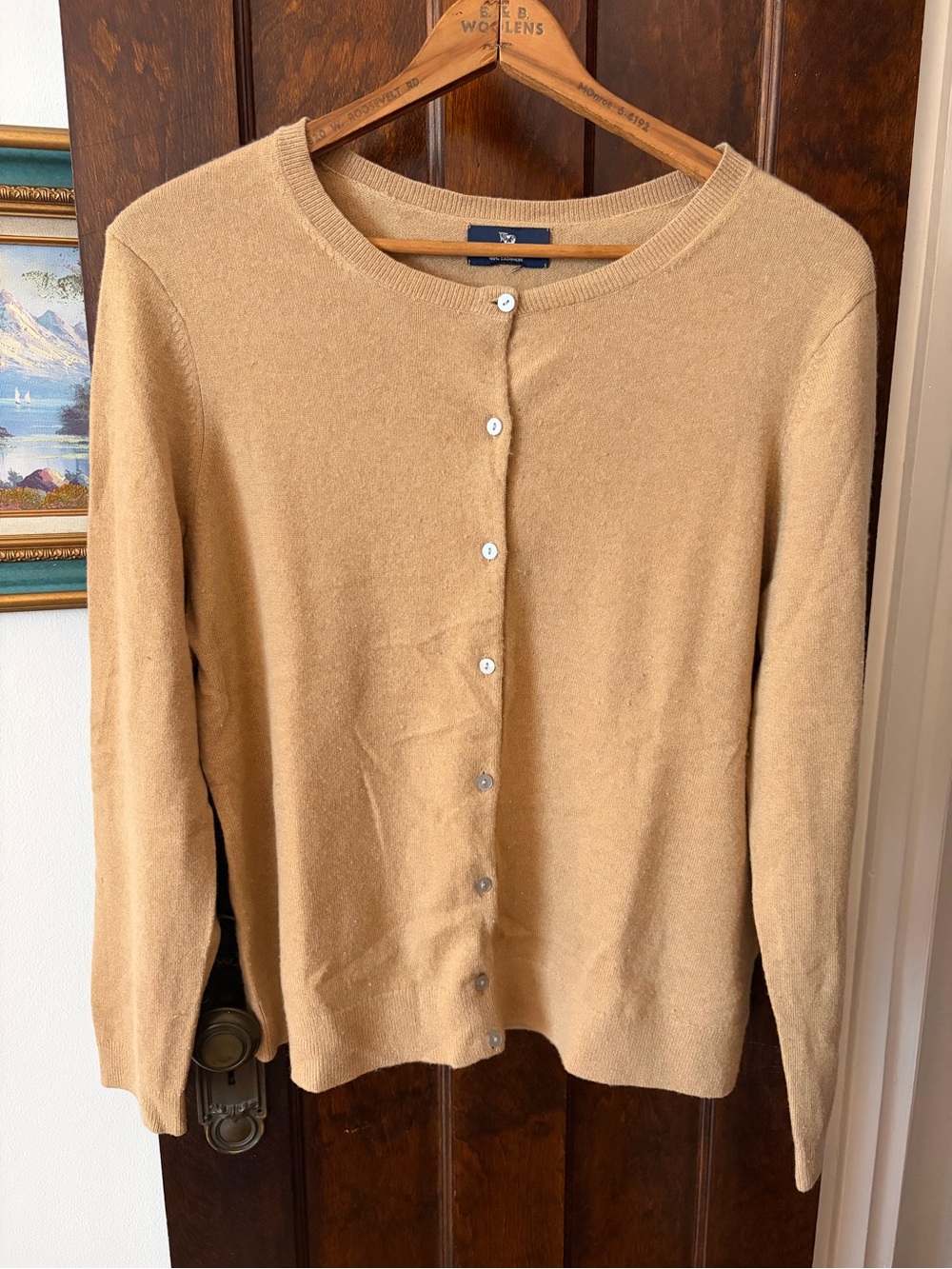Vintage Land's End Oatmeal Cashmere Cardigan